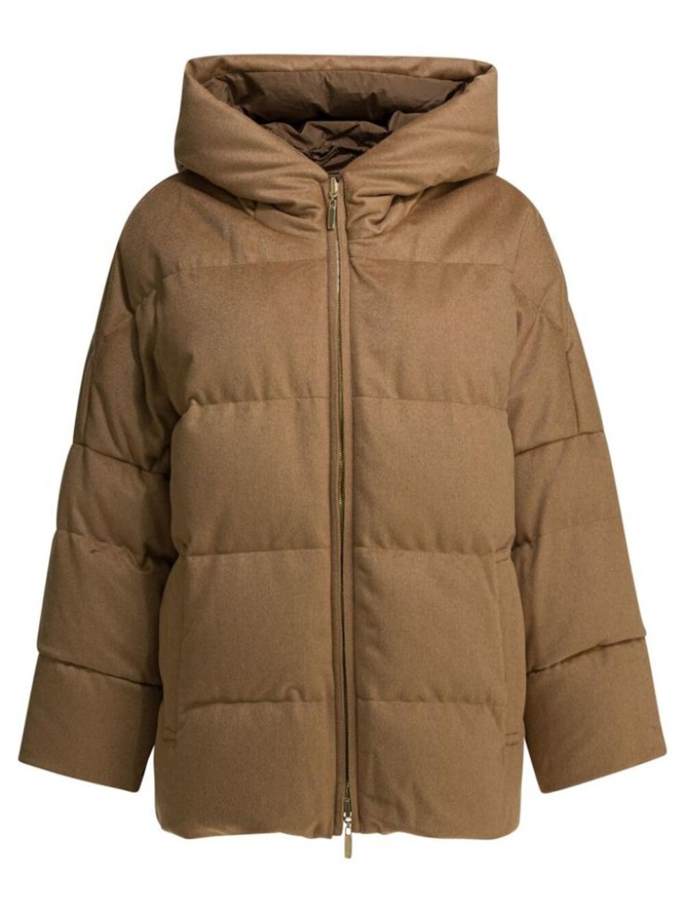 Max Mara The Cube Short Down Jacket In Camel Wool Tag Size 38 Women